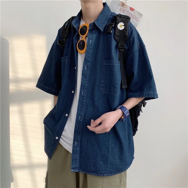 short sleeve denim jacket mens