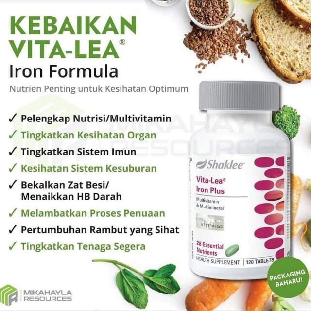 Shaklee Vita Lea Iron Formula 120 Tablets Exp 01 Jun 22