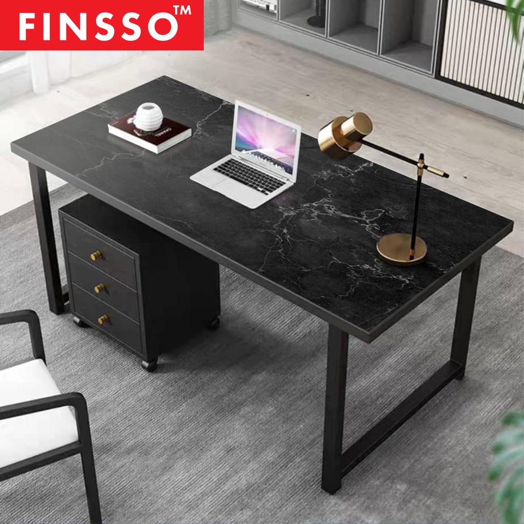 FINSSO: 120CM/140CM/160CM Denver Marble Texture Study Table/ Working Office Table/MEJA