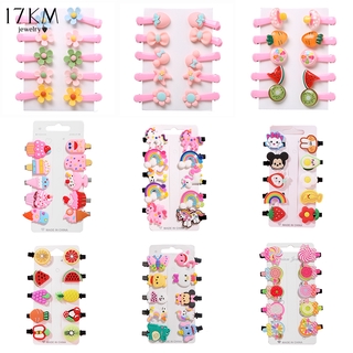 Image of 17KM Fashion Korean Cartoon Flower Fruit Hair Clip Set Girls Accessories