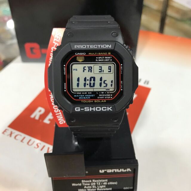 Casio G Shock Gw M5610 1cf Tough Solar Mb6 Black Resin Watch Shopee Malaysia