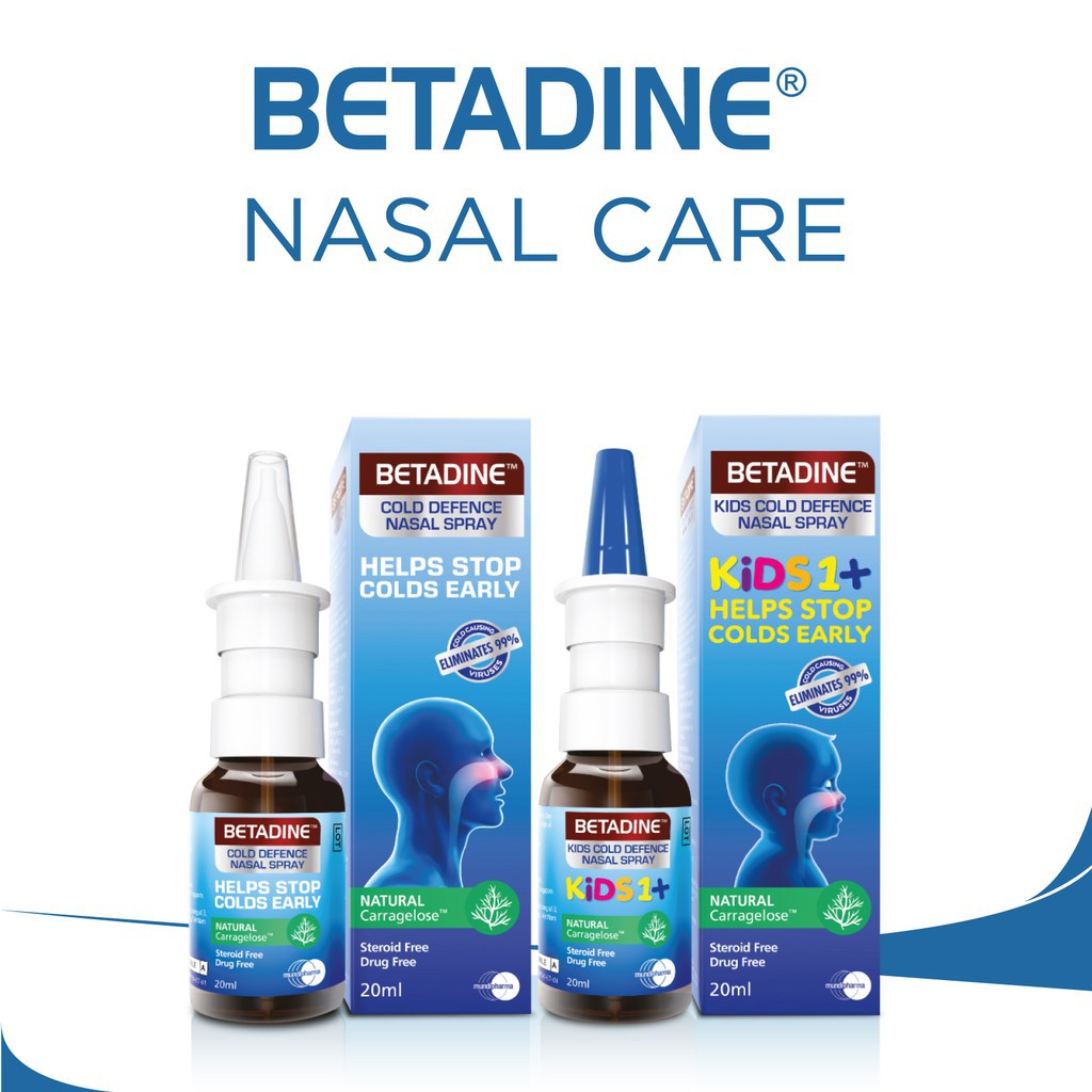 SALES!! Betadine Cold Defence Nasal Spray Exp12/23 & Betadine Kids Cold Defence Nasal Spray 20mL