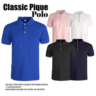 Men's Clothes Plain Pique Polo Short Sleeve Collared Honeycomb Polo Casual Wear
