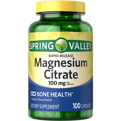 Spring Valley Magnesium Citrate 100 mg, RapidRelease, 100 Capsules