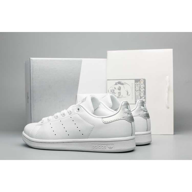 stan smith white silver