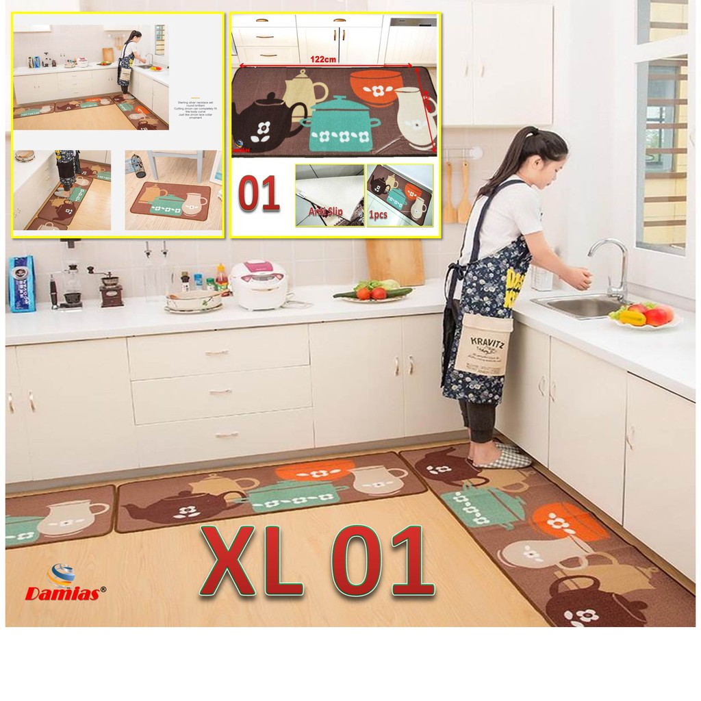 Karpet Dapur Kitchen Carpets Anti Slip Rug Xl 122cm X 50cm Runner Shopee Malaysia