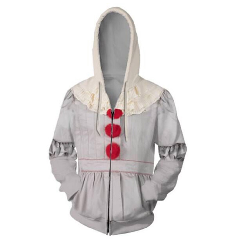 IT 2 Cosplay Pennywise the Clown Pullover Teen Adult Sweater Hoodie Hooded Suit
