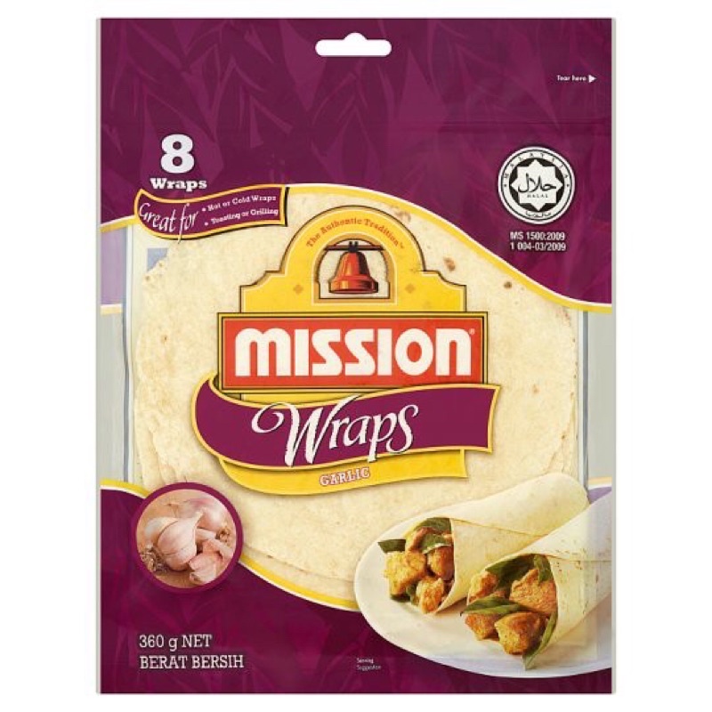 Mission Wraps Garlic 8 Wraps 360g Shopee Malaysia
