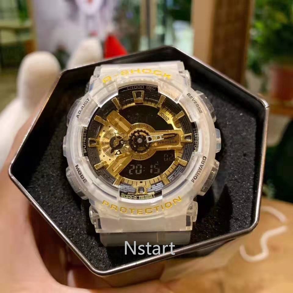 Ga Ga 110 G Shock Transparent Gold Men Women Quartz Sports Watch Multi Function Outdoor Sports Shopee Malaysia