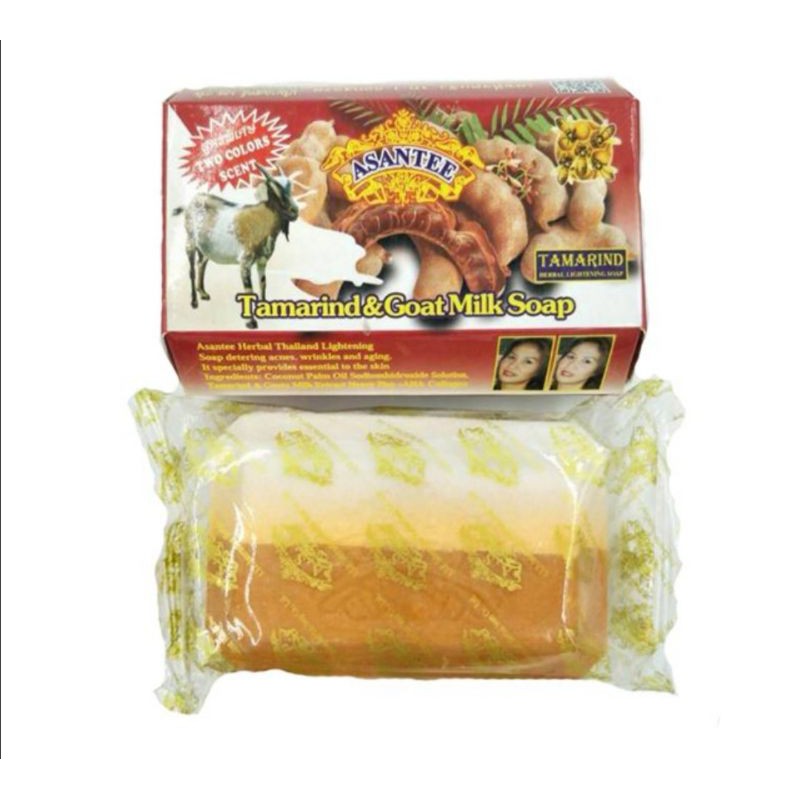 Ori Import From Thailand~Thailand ASANTEE Tamarind & Goat Milk Herbal Soap (Two colors scent)125g