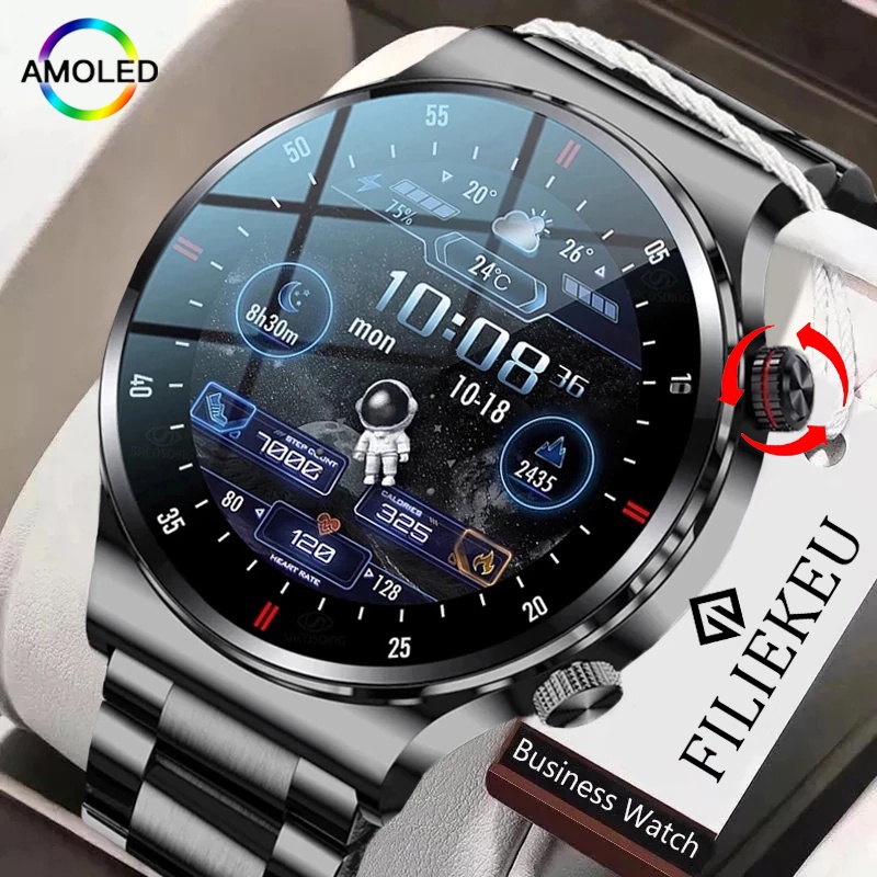 【Ready Stock】FILIEKEU New HWGT2 smart watch HD AMOLED screen Support ECG+PPG bluetooth call sport fitness fashion smart watch waterproof for Android IOS