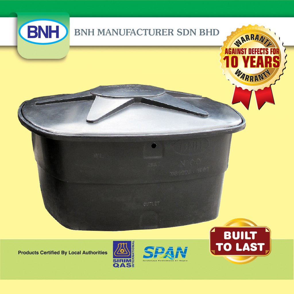 Bnh N40 60 Gallons Polyethylene Water Storage Cistern Square Poly Tangki Hitam Segi 60 Gallon Shopee Malaysia