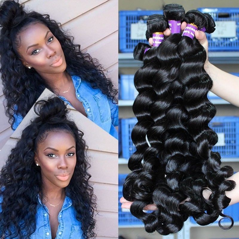 200g 4 Bundles Brazilian Human Hair Weave Weft Virgin Loose Wave
