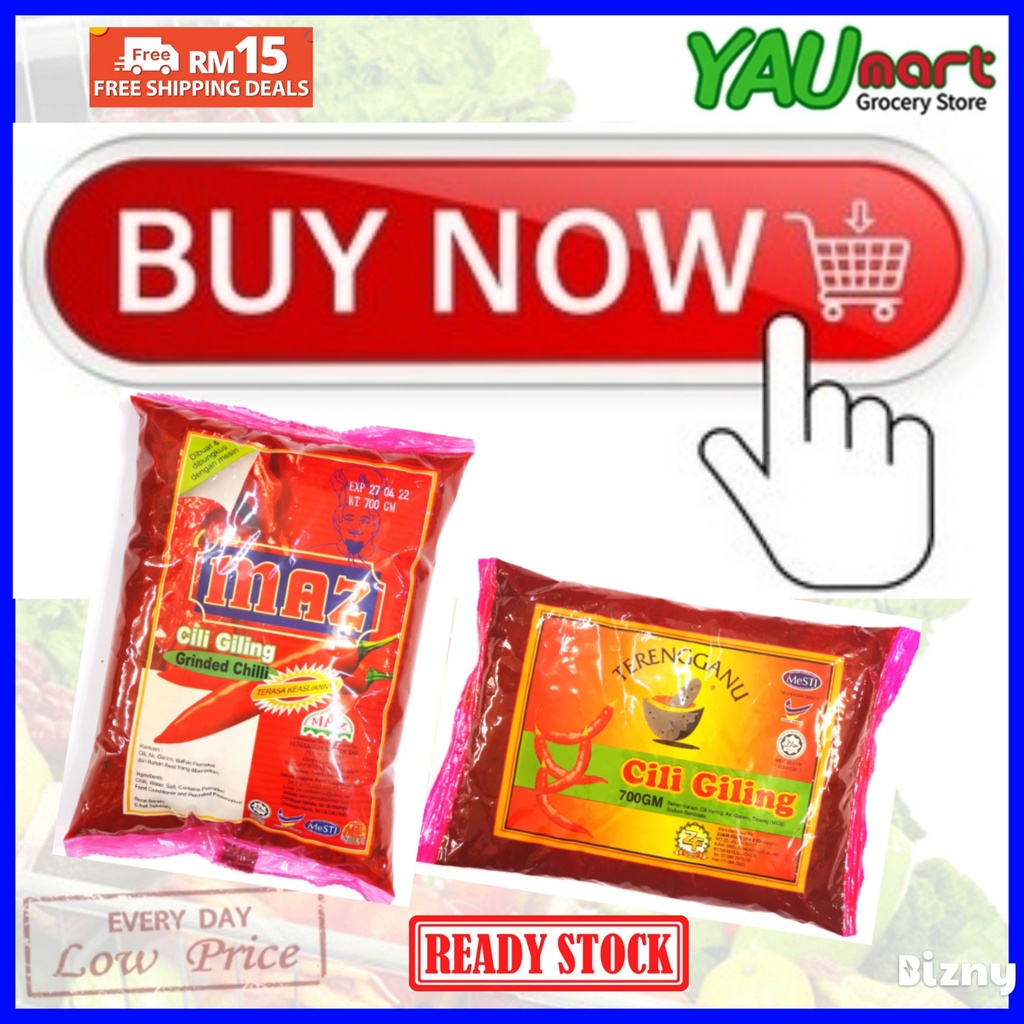 Yau Mart Maz Cili Giling Terengganu Grinded Chilli 700gm 辣椒酱 Shopee Malaysia