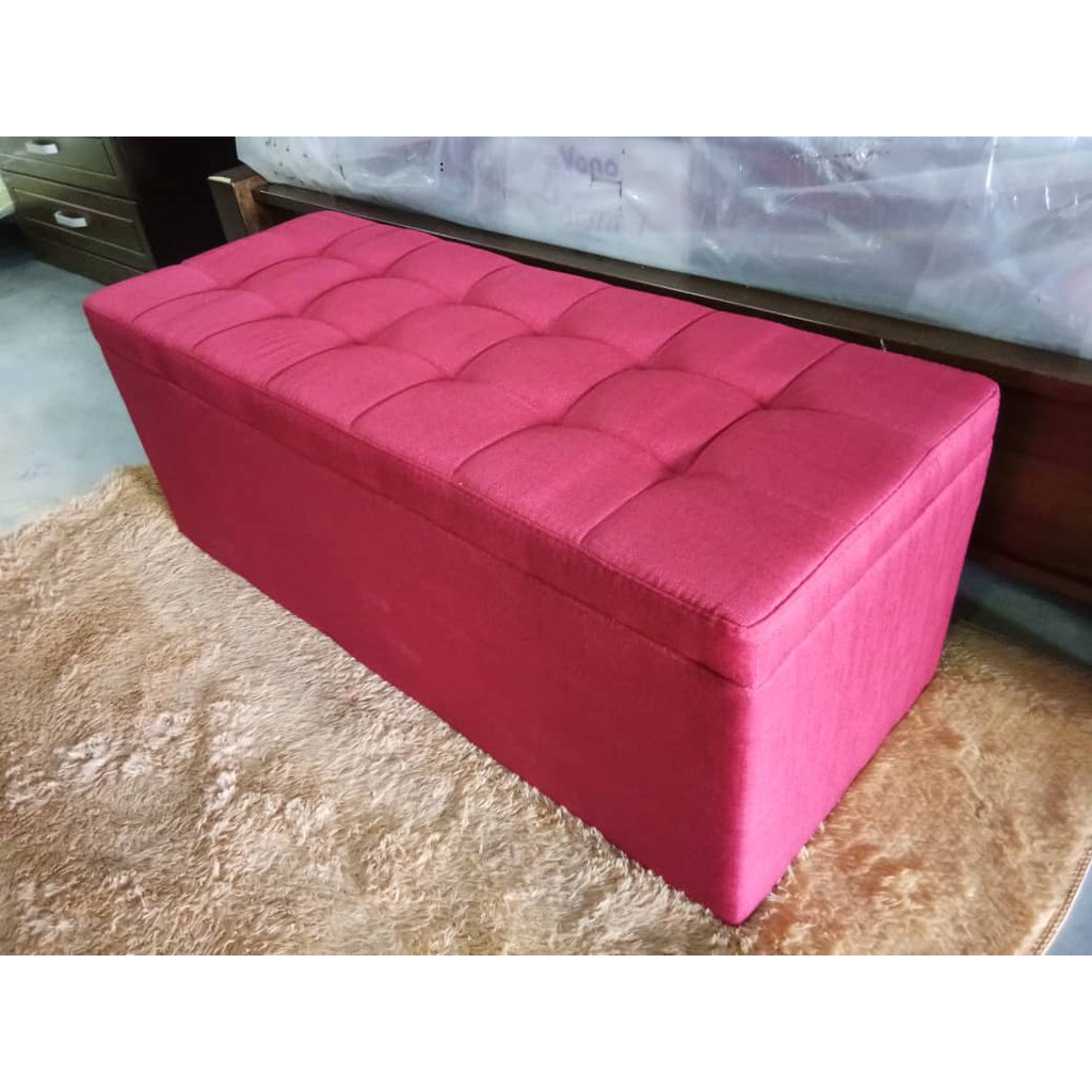 Fabric Storage Stool Ottoman Bench With Shoe Rack Shopee Malaysia