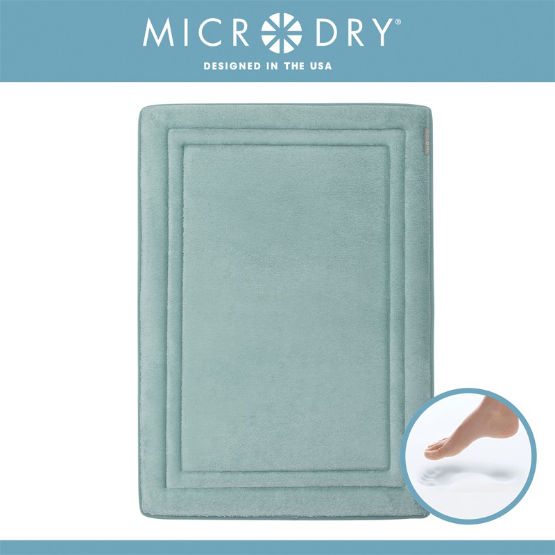 MICRODRY Quick Drying Memory Foam Framed Bath Mat with GripTex Skid