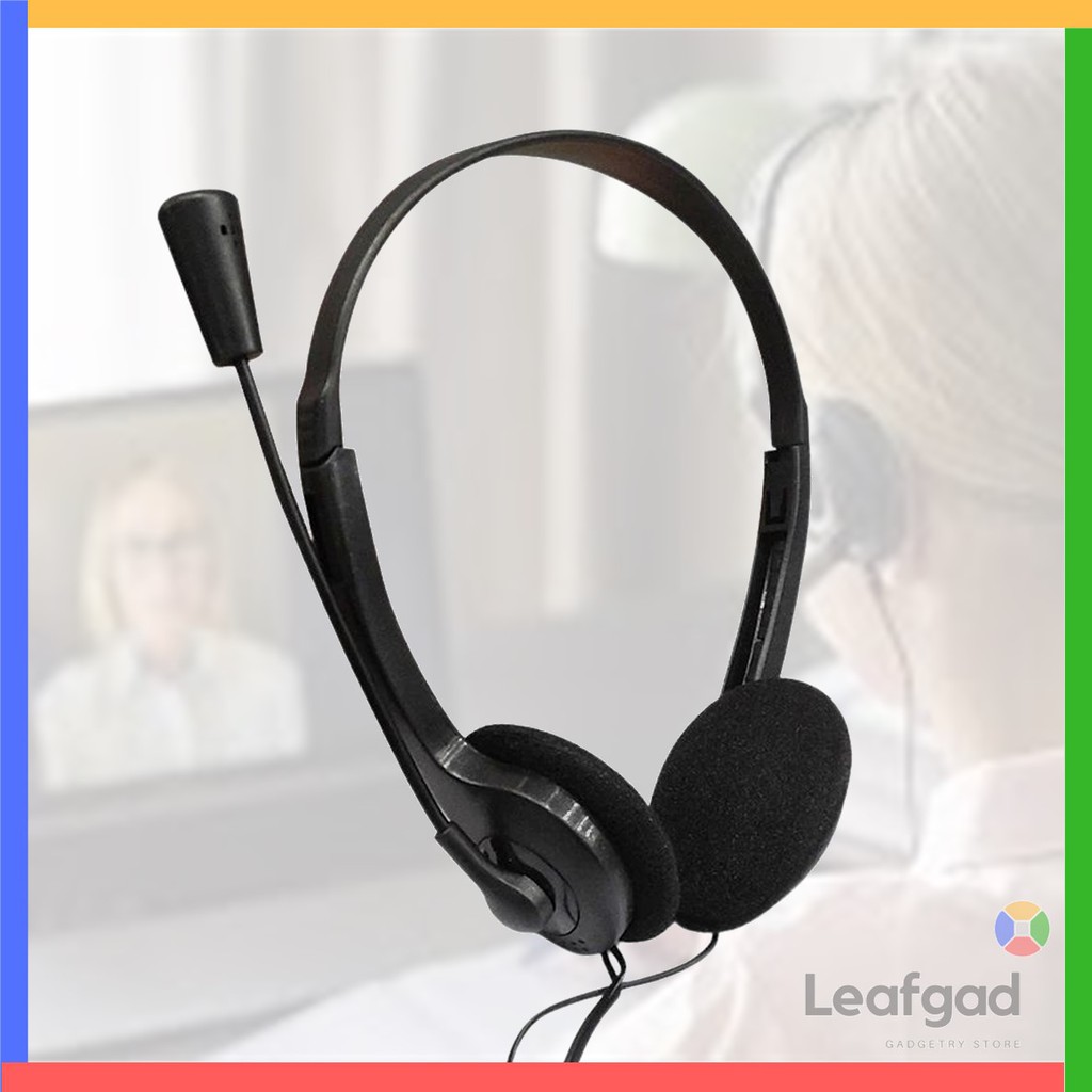 READY STOCK❤️‍🔥 LEAFGAD On-Ear Stereo Headset Mic for Live Online Class Learning Zoom Meeting Skype Laptop Tablet S-900