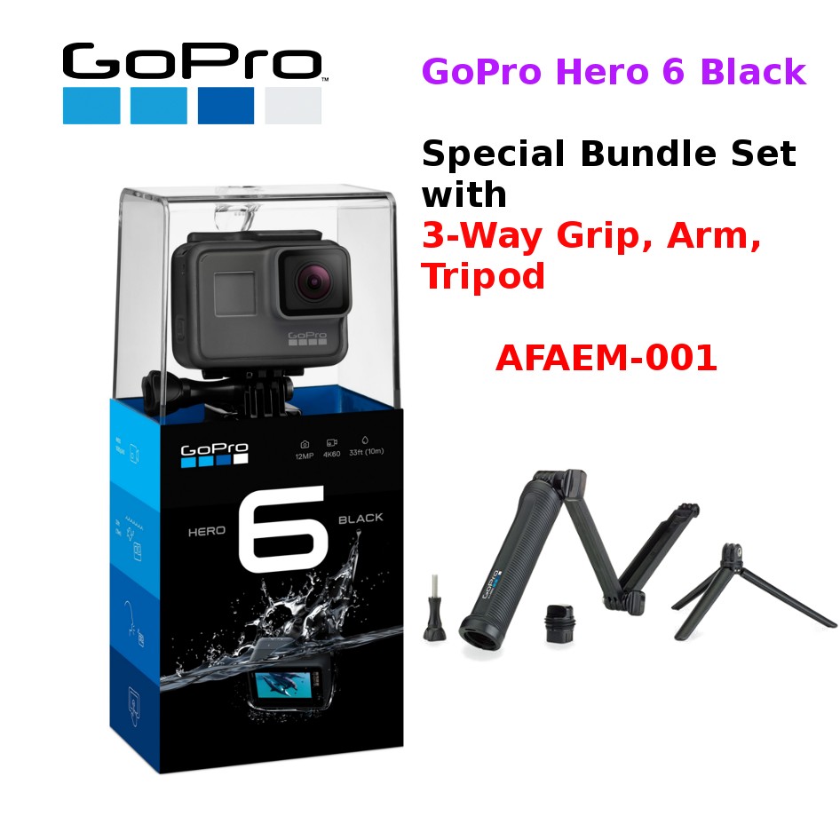 Gopro Hero 6 Black Hero6 Black Waterproof Action Camera 3 Way Grip Shopee Malaysia