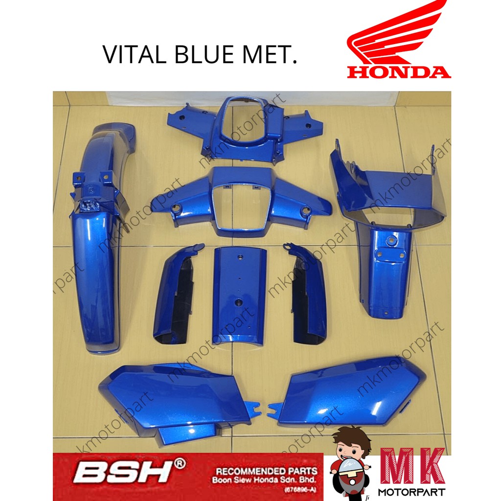 Honda Ex5 Dream 2 Original Bsh Body Cover Set Vital Blue Met