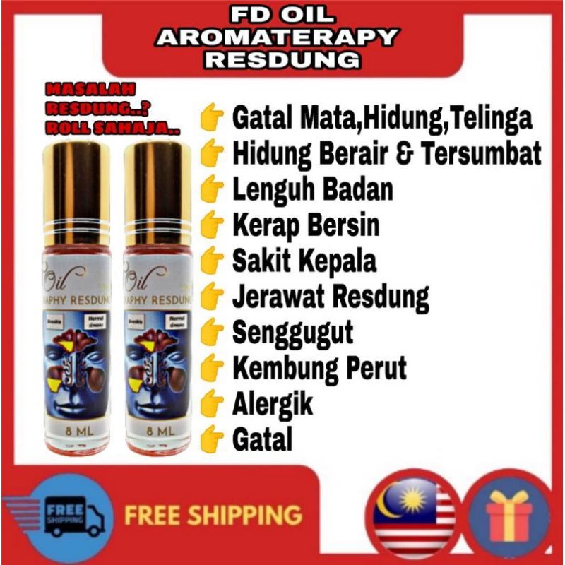 Resdung Aromaterapi Fd Oil Kerap Bersin Gatal Mata Hidung Hidung Tersumbat Berair Shopee Malaysia