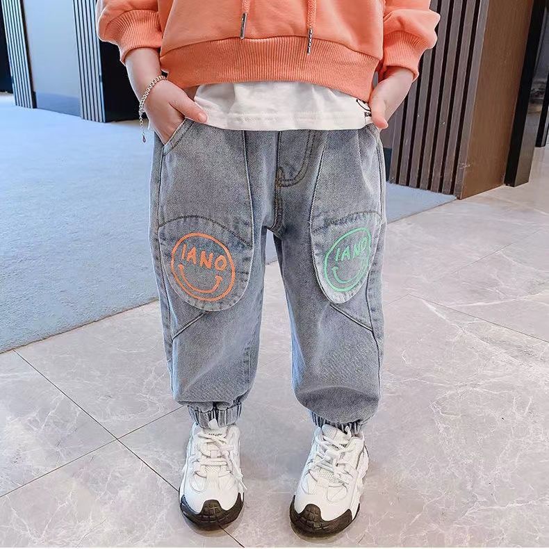 seluar jeans budak perempuan 、Seluar Jeans Smiley、Denim Pants Kids Girls (1Tahun - 9Tahun)