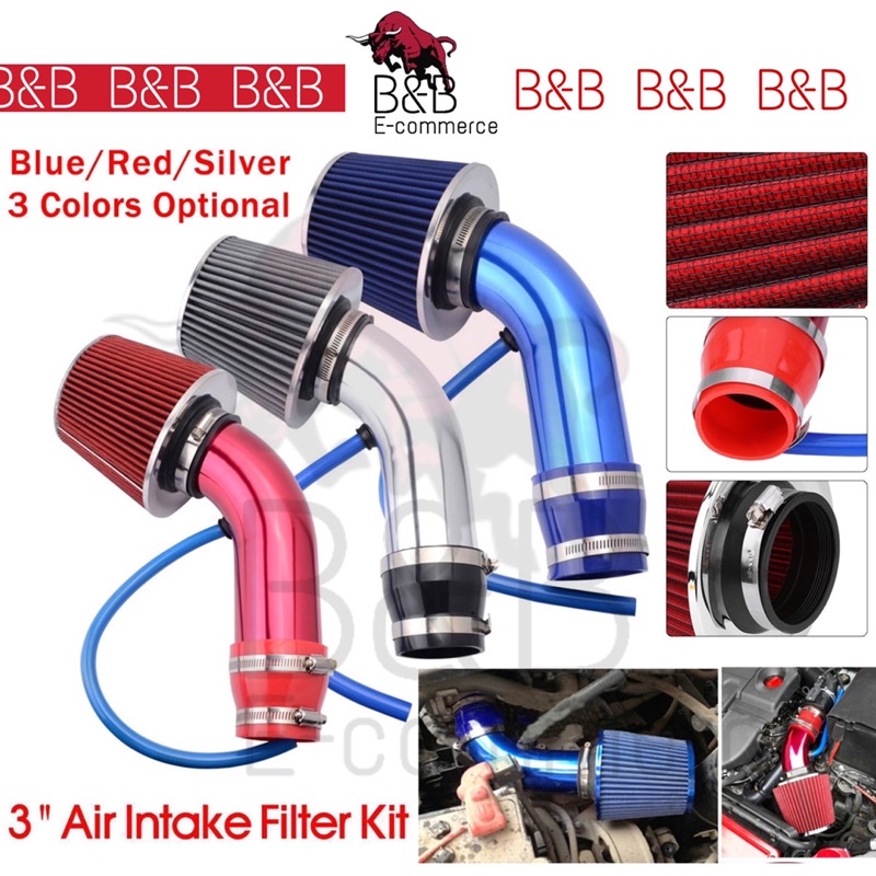Red KIMISS 76mm Car Universal Reducer Vacuum Hose Air Plates Intake Induction Pipe Filter Hose Tube Kit Aluminum Silicone Stainless Steel 