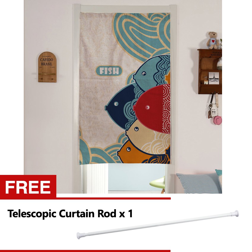 Japanese Style Door Curtain Partition Curtain Free Rod Shopee