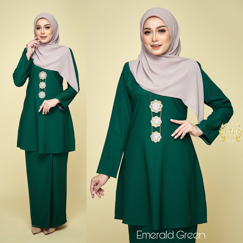 Kurung Riau Emerald Green Size S 5xl Shopee Malaysia