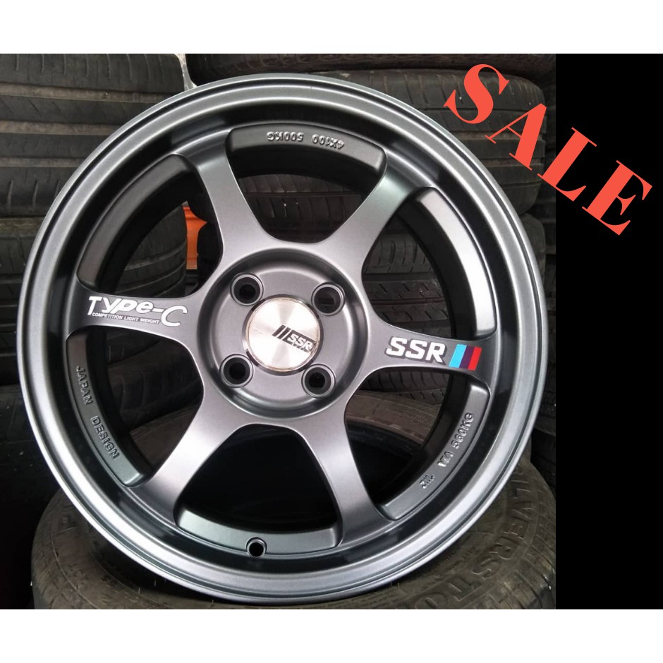 Ready Stock Sport Rim Car 7x15 Ssr Type C 670 100mm Wheel 1set Grey