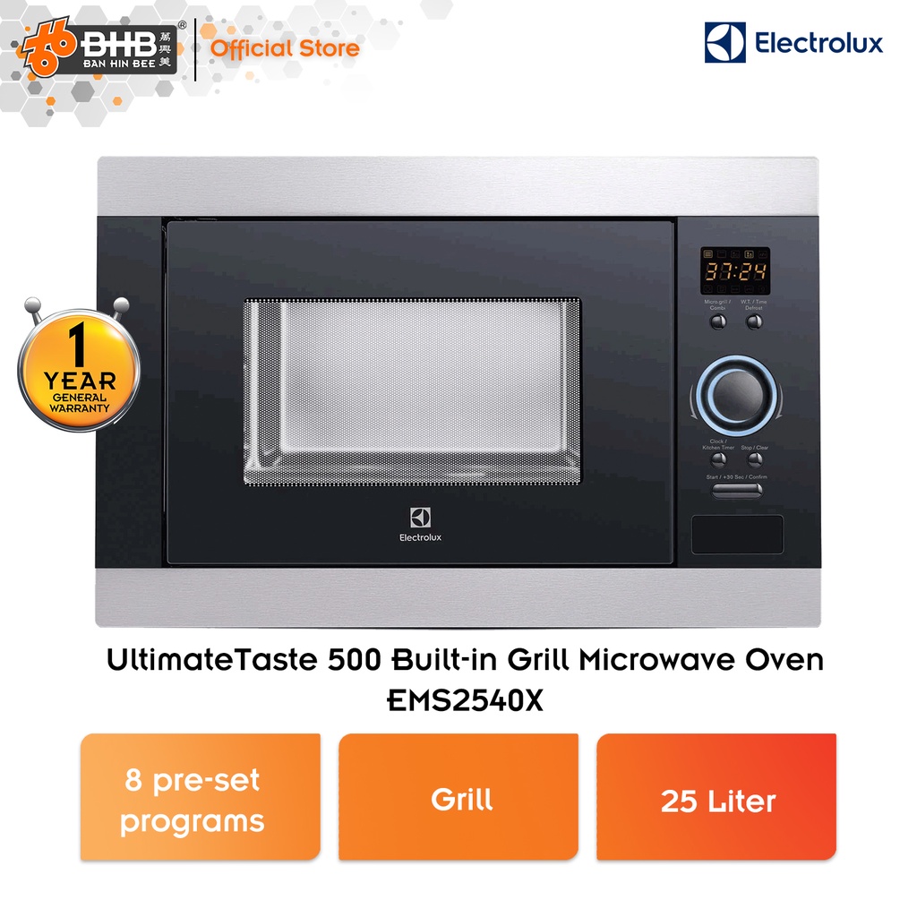 Electrolux EMS2540X UltimateTaste 500 Builtin Grill Microwave Oven
