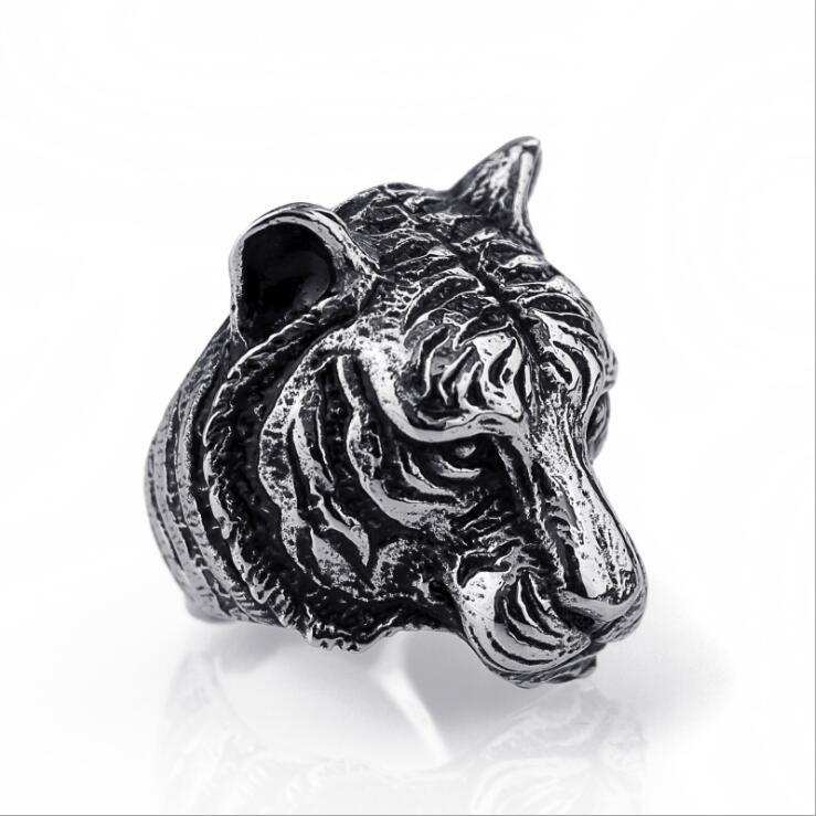 Anello animale punk retrò Lucertola Leone Faraone Cane Anello regolabile misura aperta_voghion.com