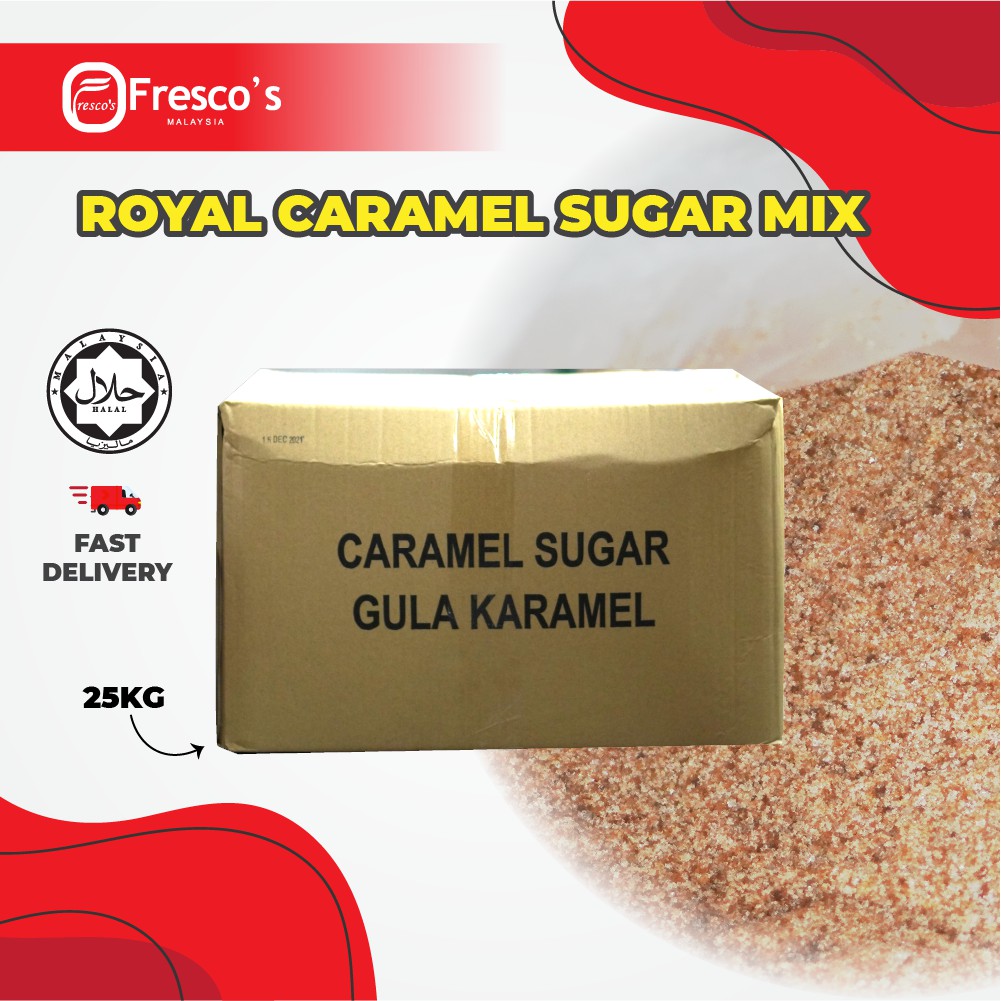 【READY STOCK 】25kg Royal Caramel Sugar Powder Fresco Popcorn Maker Golden Mix Recipe Halal Special Dessert Drinks