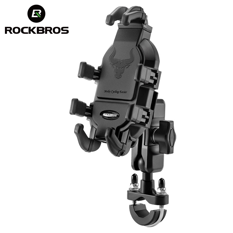 【MY Delivery】ROCKBROS Motorcycle Phone Holder High quality Shock Absorption Bicycle Universal Anti-Fall Mobile phone Mount electric Bike