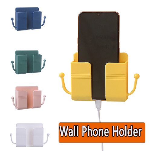 FEELING🔥Wall Mounted Adhesive Wall Phone Holder,Desk Organizer,Wall Adhesive Storge Box,Mobile Phone Charging Stand Rack,Remote TV Controller Holder