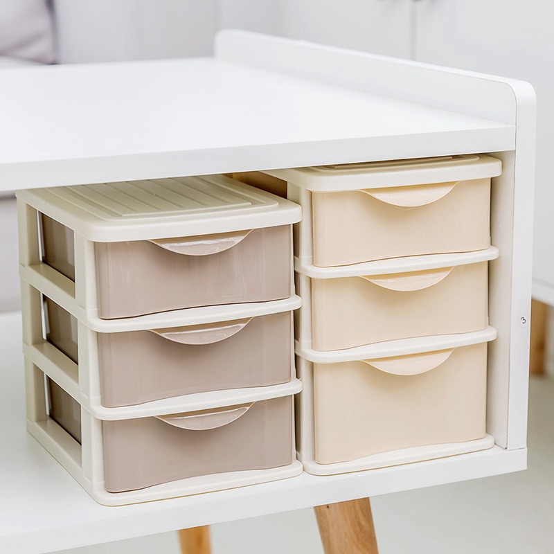 Shouse Desktop Drawer Type Storage Boxes Plastic Mini Cute