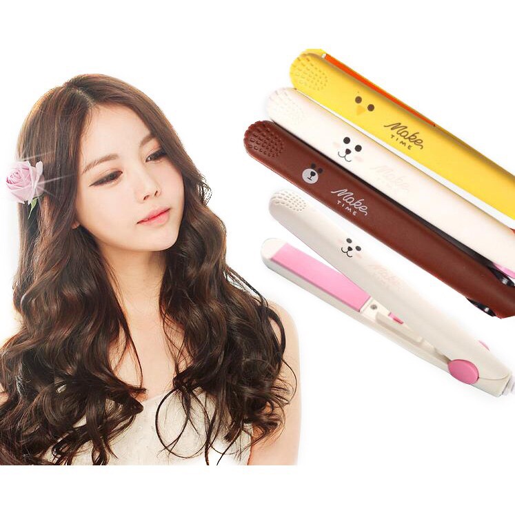 Portable 2 In 1 Mini Hair Straightener Curling Hair Styling