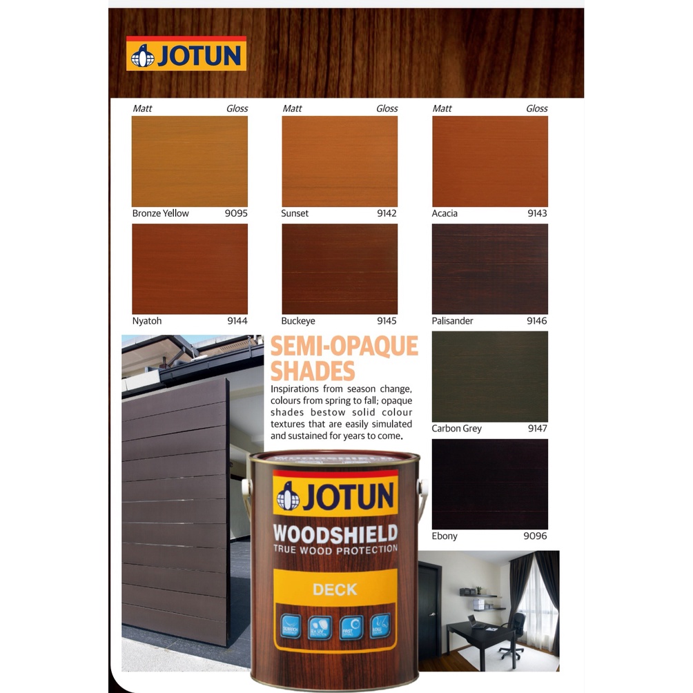 SINAR JOTUN WOODSHIELD DECK ANTI SCRATCH SHELLAC & VARNISH WOOD PAINT 1
