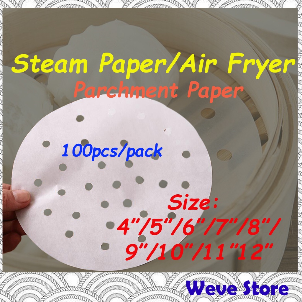 100 Pcs Fry Food Dim Sum Non Stick Air Fryer Paper Steaming Baking