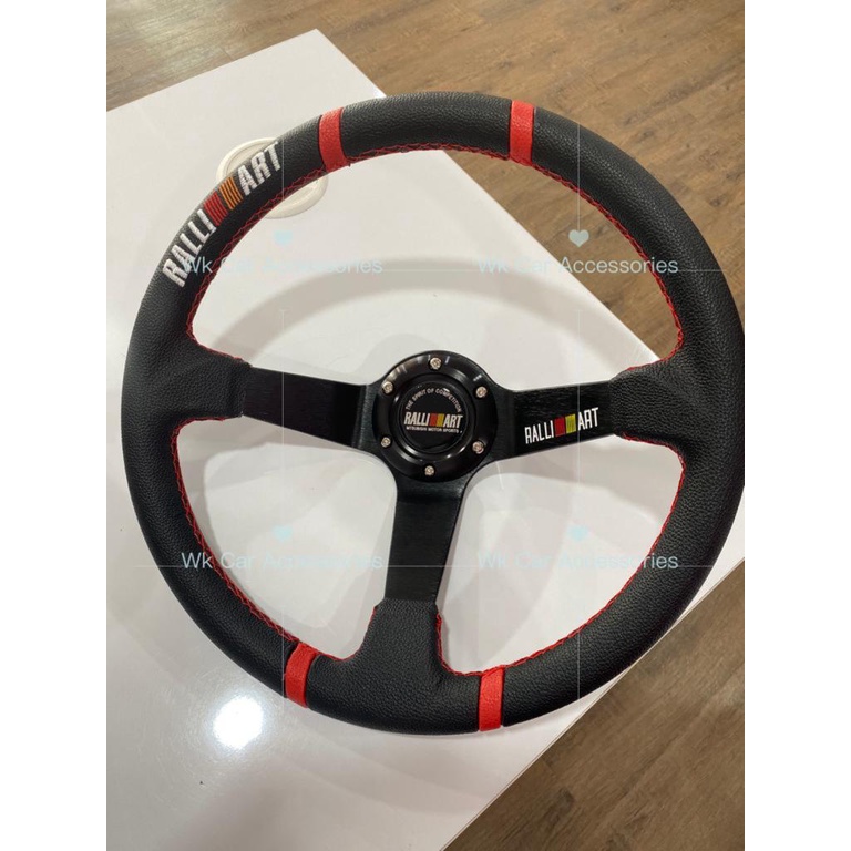 RALLIART STEERING Deep Dish GRED A Ralli art Racing Steering Wheel 14