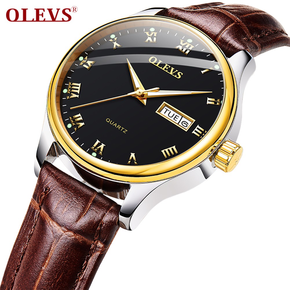  OLEVS  Jam  Tangan  Wanita S L5568 Stainless Steel Leather 