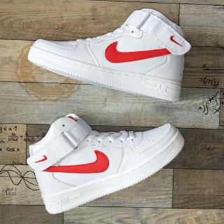 white nike air force red tick