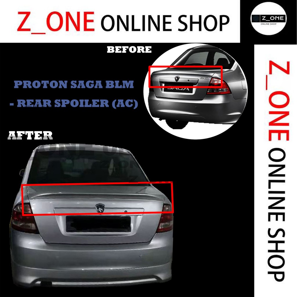 Proton Saga Blm Rear Spoiler Ac Rear Bonnet Lip Spoiler Material Pu