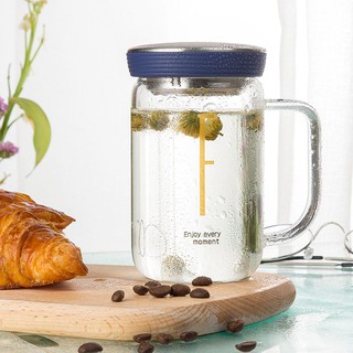 glass mug with cover