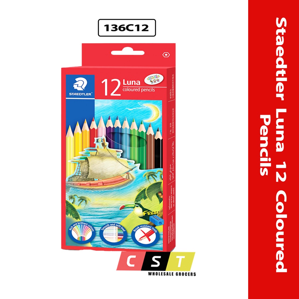 Staedtler Luna Permanent Colored Pencils 12 Colours (136C12TH) Shopee