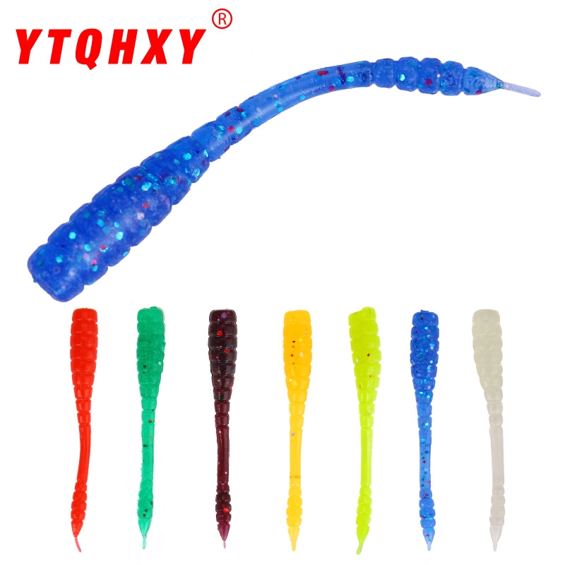 50 pcs One Pack 0.4g / 4.5cm Soft Worms, Fake Baits, Earthworms, Red Worms