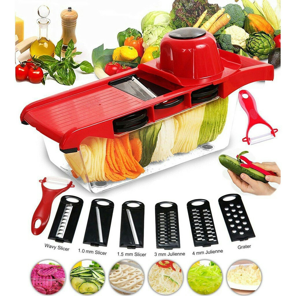 10 In 1 Mandoline Slicer Vegetable Grater, Cutter with Stainless ...