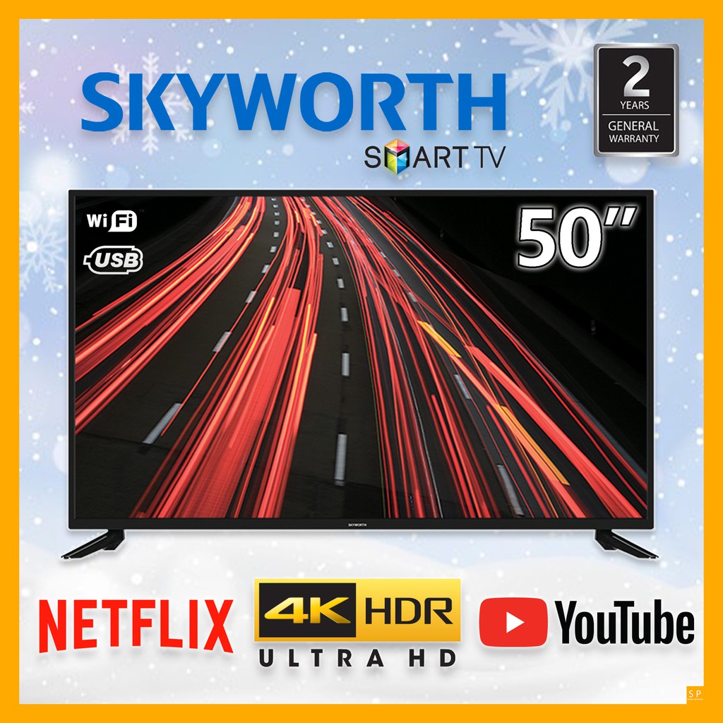 Skyworth 50" 4K UHD YouTube Netflix Smart TV 50UB5100 Digital Internet TV LED TV