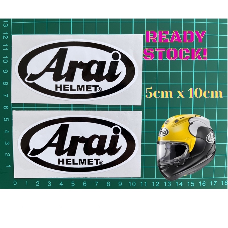 STICKER HELMET ARAI ORIGINAL DESIGN ARAI BUJUR 100 QUALITY BAGUS 5CM X