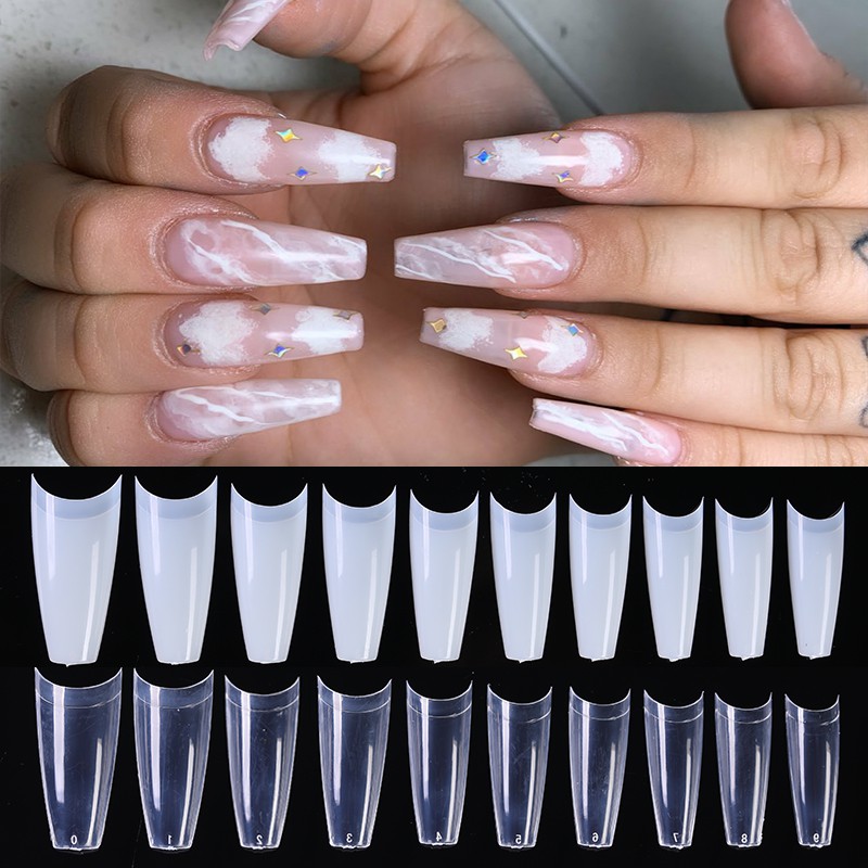 500pcs / bag False Nail Art French Tips Natural Clear False Nails Tips  Acrylic UV Gel Nail Polish | Shopee Malaysia