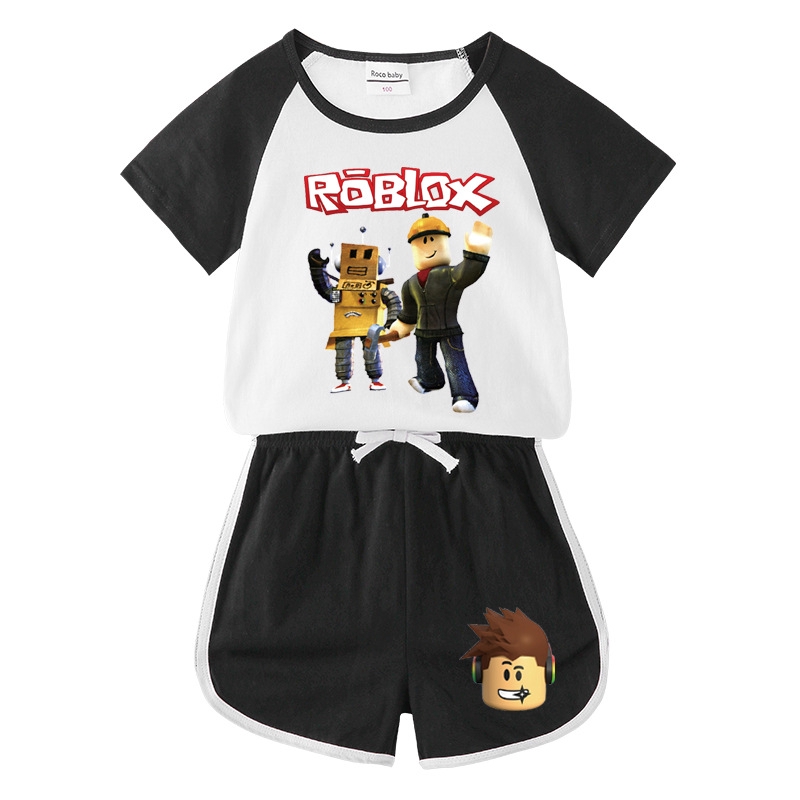 New Roblox Children S Suit New Children S Short Sleeve T Shirt Boys Shorts Casual Sports Shopee Malaysia - roblox shirt suit